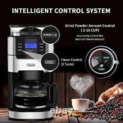 10-Cup Drip Coffee Maker, Brew Automatic Coffee Machine with Plastic 10 Cup