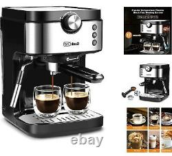 1300W Home Kitchen Coffee Machine 900ML Espresso Machine Cappuccino Latte Black