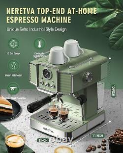 15 Bar Espresso Coffee Machine with Milk Frother Steam Cappuccino, Latte, 54 Oz