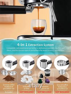 15Bar Espresso Machine Coffee Cappuccino Maker Milk Frother Steam Wand 1.5L Tank