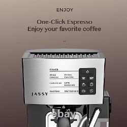 19 Bar Espresso Coffee Machine Cappuccino Maker with Powerful Milk Tank White