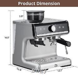 20 Bar 1450W Espresso Machine with Milk Frother Latte Cappuccino Coffee Maker