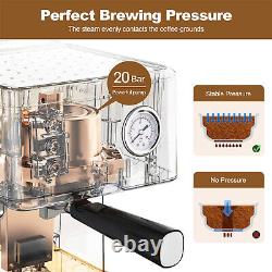 20 Bar Coffee Machine Espresso Machine with Milk Frother Steam for Cappuccino