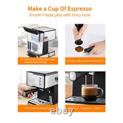 20 Bar Coffee Machine Espresso Maker Home Barista withMilk Frother 1.5L Water Tank