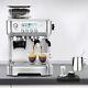 20 Bar Espresso Latte Coffee Machine With Grinder & Lcd Display Stainless Steel