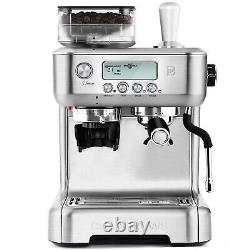 20 Bar Espresso Latte Coffee Machine with Grinder & LCD Display Stainless Steel
