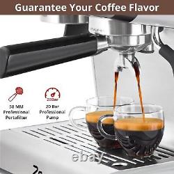 20 Bar Espresso Machine with Milk Frother Grinder Latte Cappuccino Coffee Maker