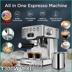 20 Bar Espresso Machine with Milk Frother Wand Cappuccino Latte Coffee Maker US