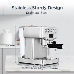 20 Bar Espresso Machine with Milk Frother Wand Cappuccino Latte Coffee Maker US