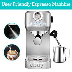 20 Bar Professional Espresso Machine Latte Coffee Maker Sliver Stainless Steel