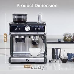 20 Bar Upgraded Espresso Machine Latte Coffee Maker with Grinder Fast Heating 120V