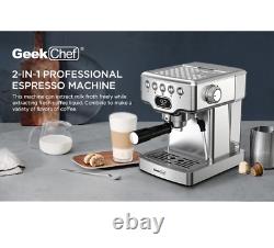 20Bar Espresso Machine Coffee Maker 1300W Foaming Milk Frother 1.8L Water Tank
