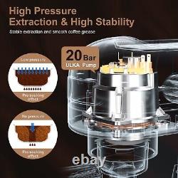 20Bar Espresso Machine Coffee Maker 1350W Foaming Milk Frother 1.4L Water Tank