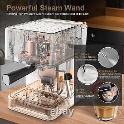 20Bar Espresso Machine Coffee Maker 950W Milk Frother Steam Wand 1.5L Water Tank