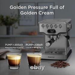 20Bar Espresso Machine Electric Coffee Marker Foaming Milk Frother 1.8L Tank