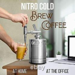 2L Nitro Cold Brew Coffee Maker Machine Stainless 304 Nitrogen Keg Kitchen Bar