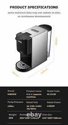 4In1 Capsule Expresso Machine Capsule Coffee Ground Coffe Maker Powder Machine
