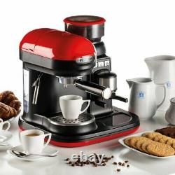 Ariete 1318R Moderna Espresso Machine, Barista Style Coffee Maker Red