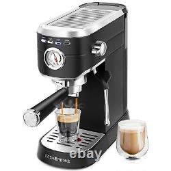 CASABREWS 20 Bar Espresso Machine Cappuccino Coffee Maker Stainless Steel Black