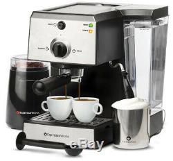 Cappuccino Maker Bean Grinder Coffee Espresso Machine Steamer Frother Cups