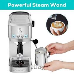 Casabrews Espresso Machine Coffee Machine With Powerful Steam Silver Gift for Mom