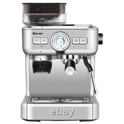 Costway Espresso Cappucino Machine Coffee Maker Stainless with Grinder Steam Wand