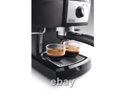 DeLonghi EC155 Espresso Machine Black With Frother and Built in Tamper Used