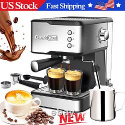 Espresso Coffee Maker Machine with Milk Frother Wand Cappuccino Latte Maker US