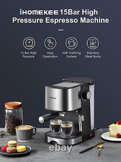 Espresso Machine 15 Bar Cappuccino Latte Coffee Maker Milk Frother Steam Wand