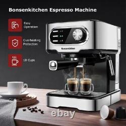 Espresso Machine 15 Bar Coffee Machine With Foaming Milk Frother Wand, 900W
