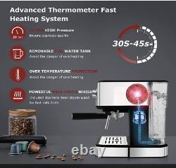 Espresso Machine 15 Bar Coffee Machine With Foaming Milk Frother Wand, 900W