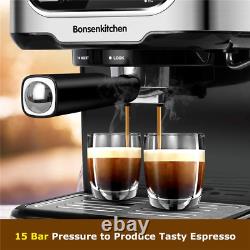 Espresso Machine 15 Bar Coffee Machine with Foaming Milk Frother Wand, 850W High
