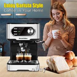 Espresso Machine 15 Bar Coffee Machine with Foaming Milk Frother Wand, 850W High