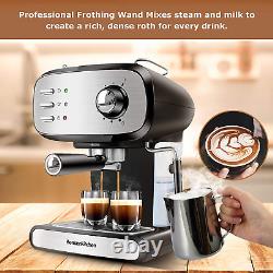 Espresso Machine 15 Bar Coffee Machine with Foaming Milk Frother Wand, 900W High