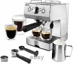 Espresso Machine 15 Bar Coffee Maker with Milk Frother Wand for Cappuccino Latte