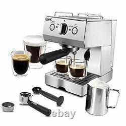 Espresso Machine 15 Bar Espresso Coffee Maker with Milk Frother Silver 1050W