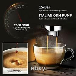 Espresso Machine 15 Bar Espresso Coffee Maker with Milk Frother Silver 1050W