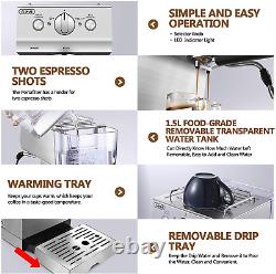 Espresso Machine 15 Bar Espresso Coffee Maker with Milk Frother Wand for Cappucc