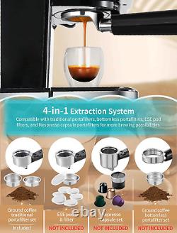 Espresso Machine 15 Bar Pump Pressure, Cappuccino Coffee Maker with Milk Foaming