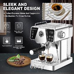 Espresso Machine 20 Bar Cappuccino Coffee Maker with Milk Frother Steam Wand f