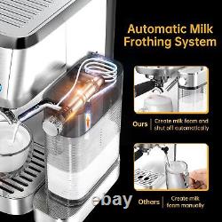 Espresso Machine, 20 Bar Cappuccino Machine with Automatic Milk Frother Silver