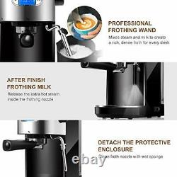 Espresso Machine 20 Bar Coffee Machine with Milk Frother Wand, 20 Bar 1350W