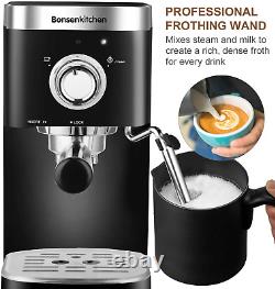 Espresso Machine 20 Bar Expresso Coffee Maker with Milk Frother Wand, Fast Heati