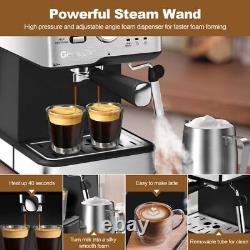 Espresso Machine 20 Bar Pump Pressure Cappuccino latte Maker Coffee with ESE POD