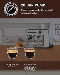Espresso Machine 20 Bar with Milk Frother, Semi-Automatic Latte & Cappuccino Cof