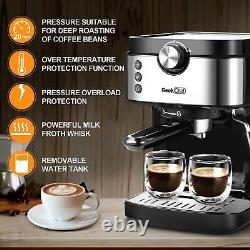 Espresso Machine 20Bar Coffee Maker Cappuccino Mocha WithFoaming Milk Frother Wand