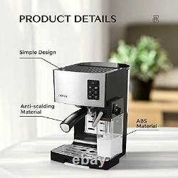 Espresso Machine Cappuccino Coffee Machine with 19 BAR Stainless Steel-Silver