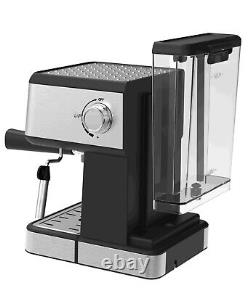 Espresso Machine Coffee Maker Milk Frother Steam Wand Water Tank Pressure Gauge