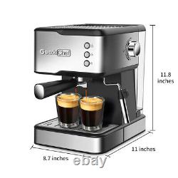 Espresso Machine Coffee Maker with Milk Frother 20 Bar Pump 1.5L for Cappuccino