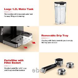 Galanz 2-In-1 Pump Espresso Machine & Single Serve Coffee Maker with Milk Frothe